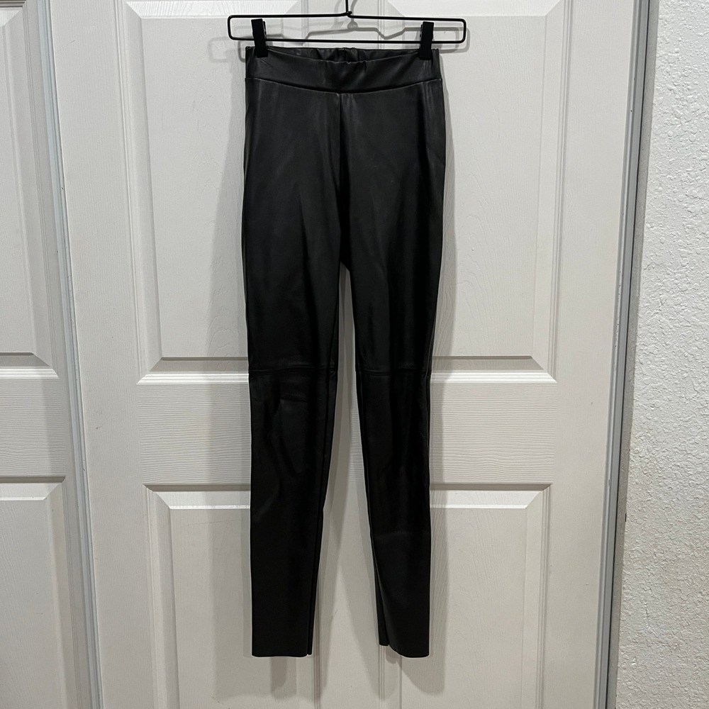 Wolford Faux Leather Leggings Stretch Pants Black Women's‎ Size 4